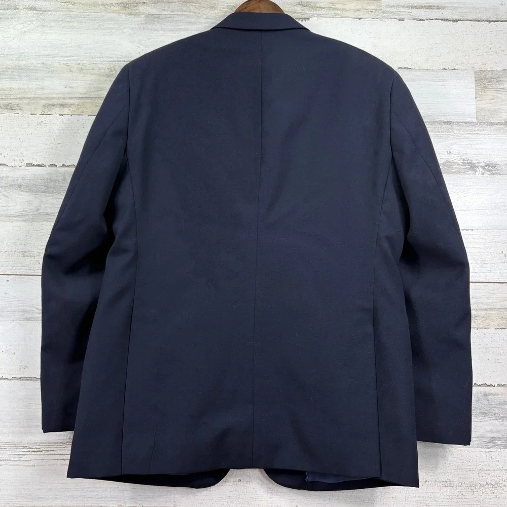 Pronto Uomo Navy Wool Blend Blazer Suit Jacket 44‎ Long Mens